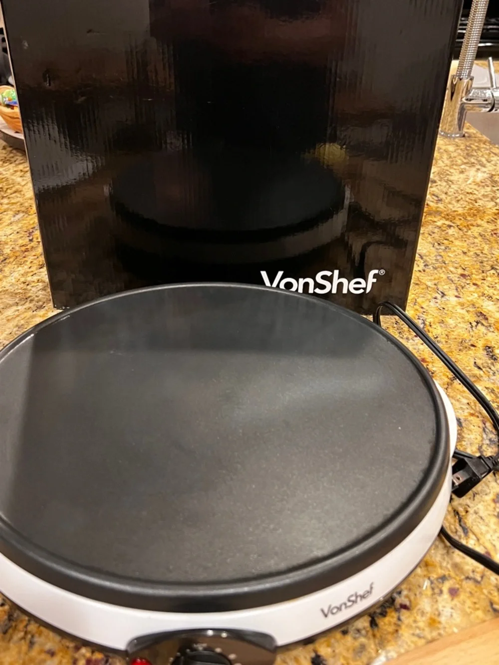 VonShef Electric Crepe Maker 12 inch White